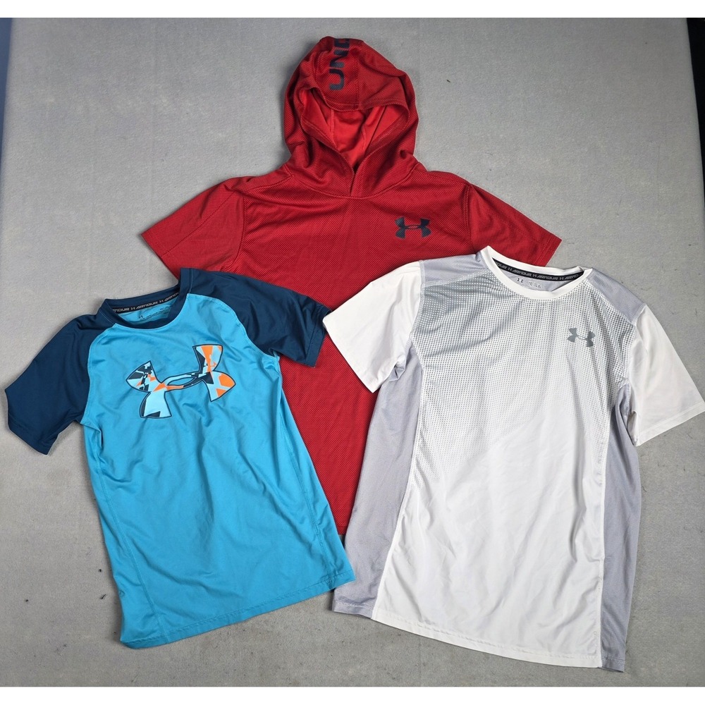 Lot of 3 Under Armour Youth XL Shirts HeatGear - Loose and Fitted - Athletic